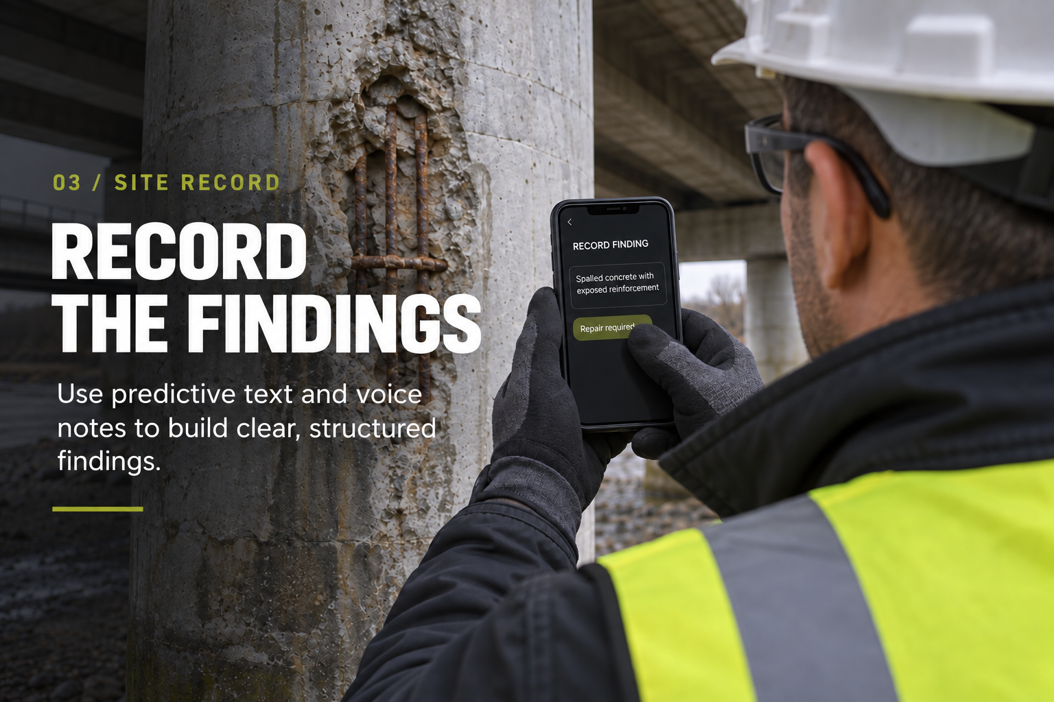 Inspector recording inspection findings in PhenScope